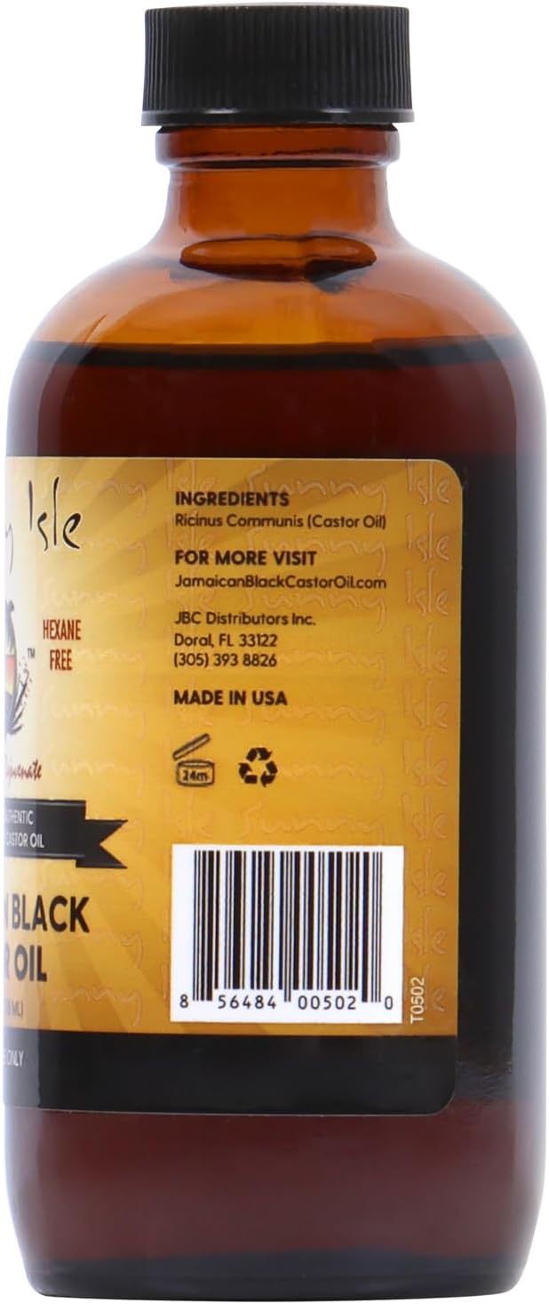 Sunny Isle Jamaican Black Castor Oil 4oz | 100% Natural Treatment for Hair, Scalp and Skin