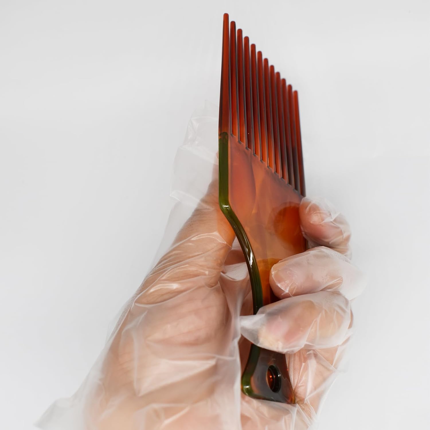 Afro Comb in Amber Color, Detangling Hair Pick Comb Amber African Hairdressing Comb Wide Tooth Rake Comb Hair Styling Combs for Thick Curly Hair Men and Women