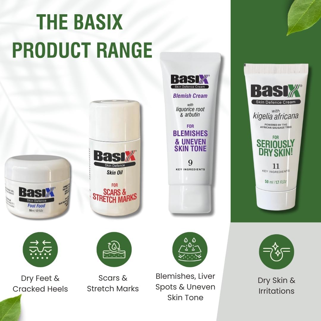 Basix Skin Defence Cream (4 Pack) Moisturising Repair Cream for Seriously Dry Skin with Kigelia Africana - suitable for Eczema, Psoriasis and Dermititis