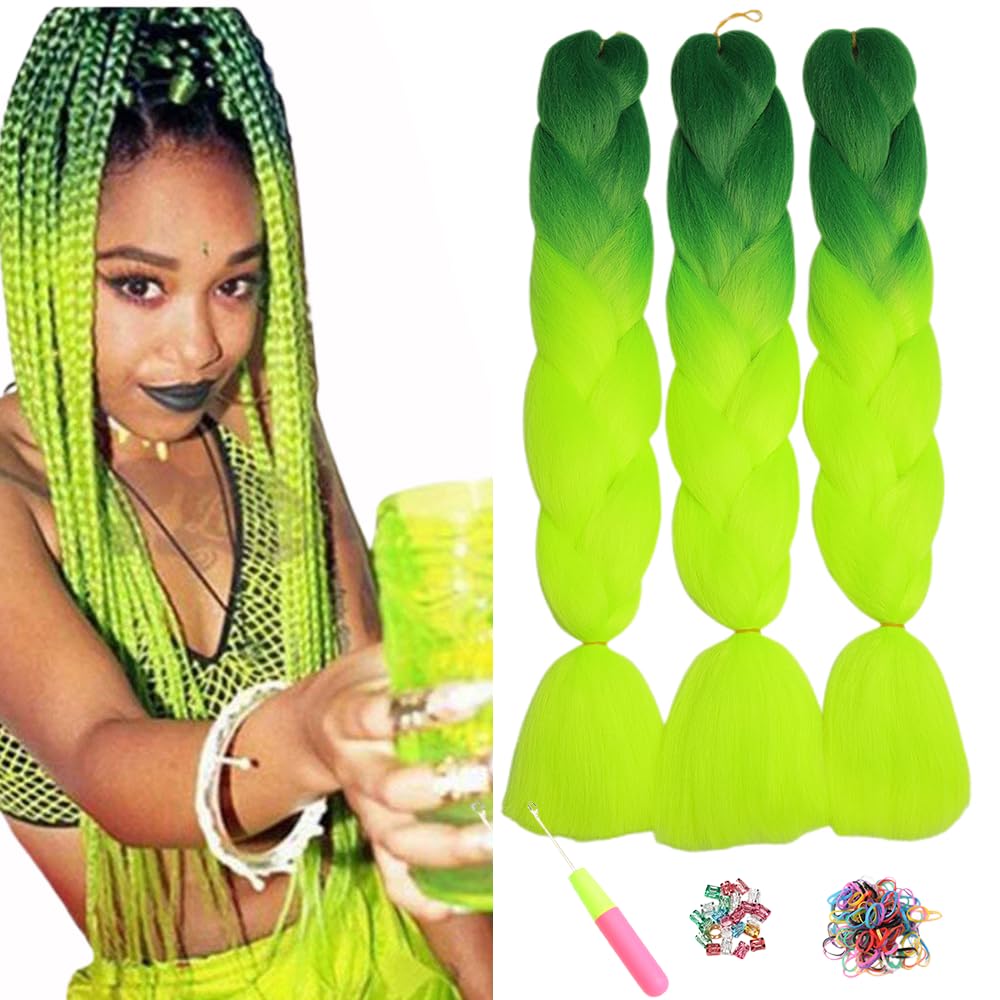 ShowJarlly 5 Packs Ombre Jumbo Braid Hair, Black/Red Hair African Braid Extension, 24inch Box Braid Hair Extensions Synthetic Colorful Hair Extensions for Braiding