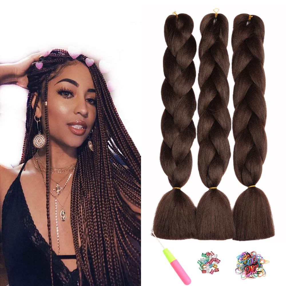 ShowJarlly 5 Packs Ombre Jumbo Braid Hair, Black/Red Hair African Braid Extension, 24inch Box Braid Hair Extensions Synthetic Colorful Hair Extensions for Braiding
