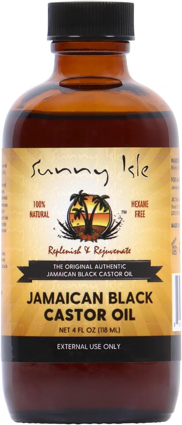 Sunny Isle Jamaican Black Castor Oil 4oz | 100% Natural Treatment for Hair, Scalp and Skin
