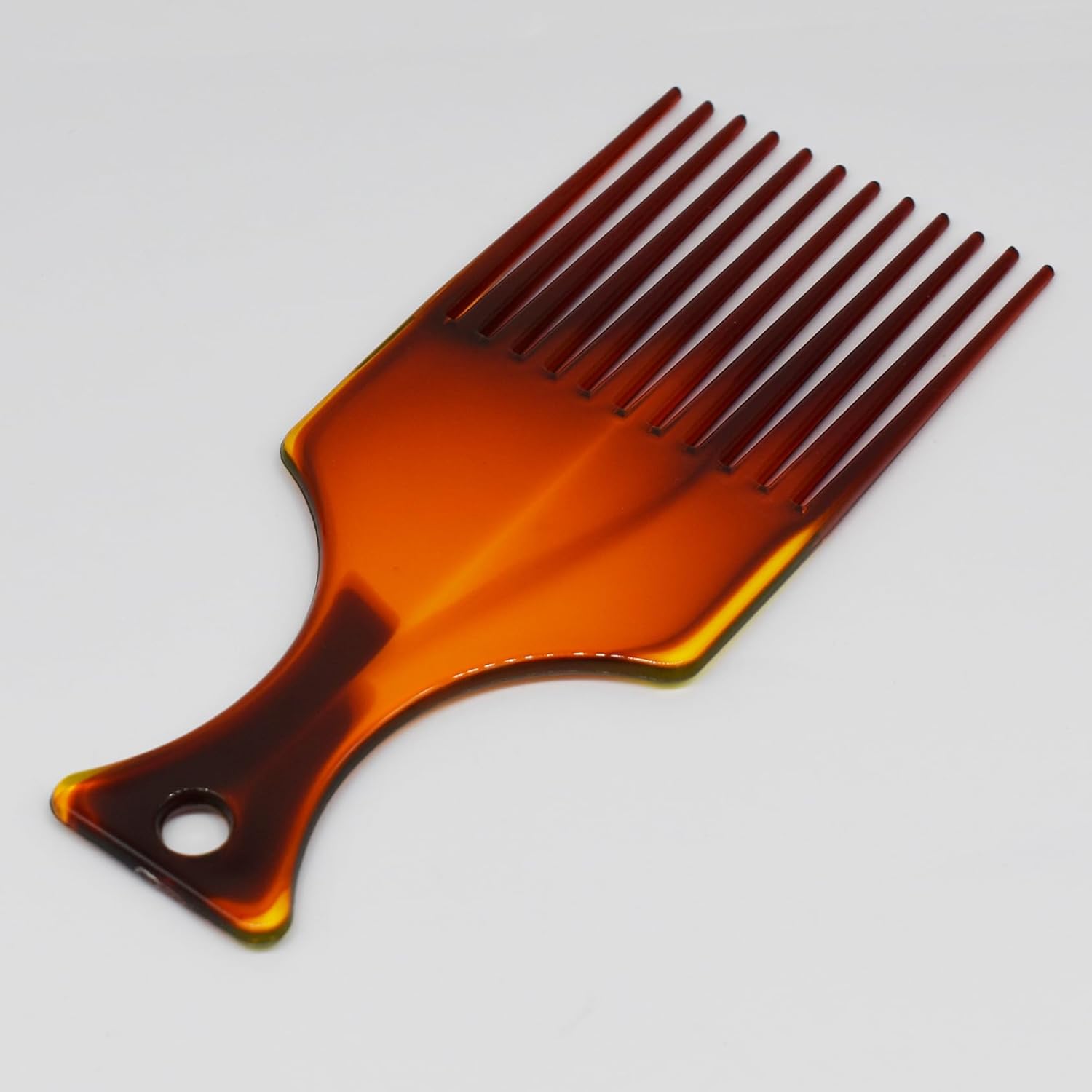 Afro Comb in Amber Color, Detangling Hair Pick Comb Amber African Hairdressing Comb Wide Tooth Rake Comb Hair Styling Combs for Thick Curly Hair Men and Women
