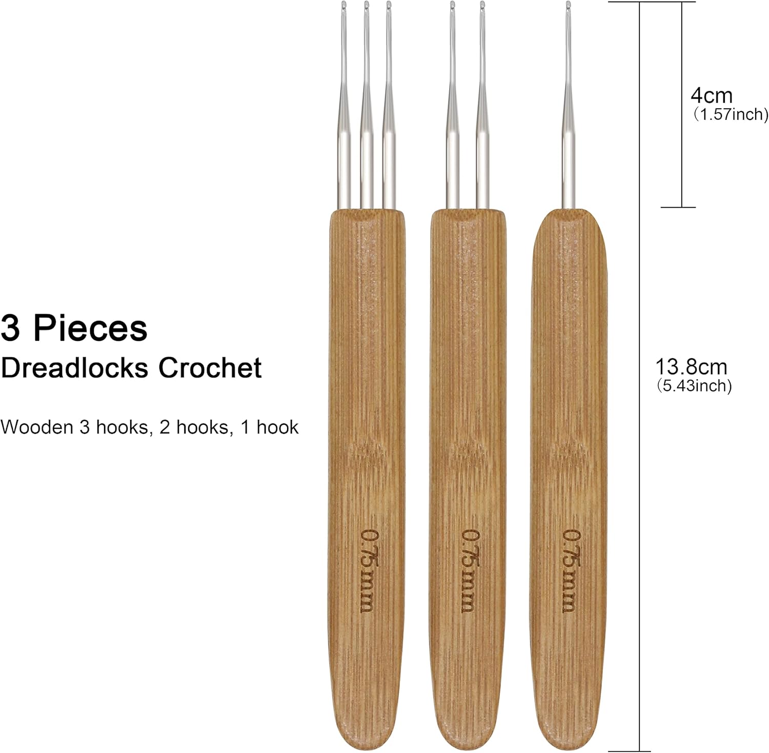 Beayuer Dreadlock Crochet Hook Tool, Braid Hair Dreadlocks Crochet Needle with Latch Hook Weaving for for Braid Hair Carpet Making and Other Craft (10 Pcs)