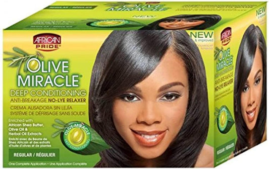 African Pride Olive Miracle Conditioning Anti-Breakage Hair Relaxer, 1 kit