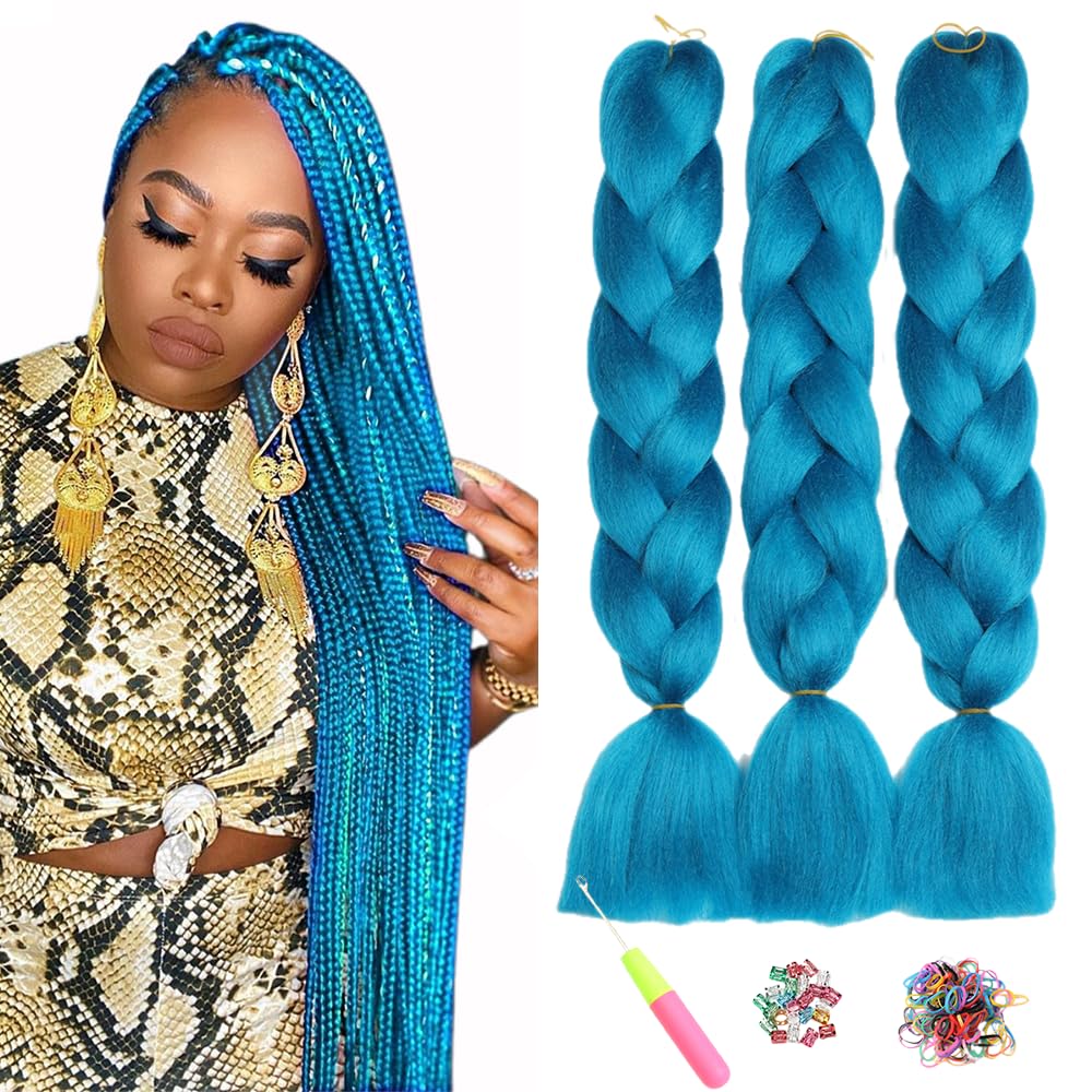 ShowJarlly 5 Packs Ombre Jumbo Braid Hair, Black/Red Hair African Braid Extension, 24inch Box Braid Hair Extensions Synthetic Colorful Hair Extensions for Braiding