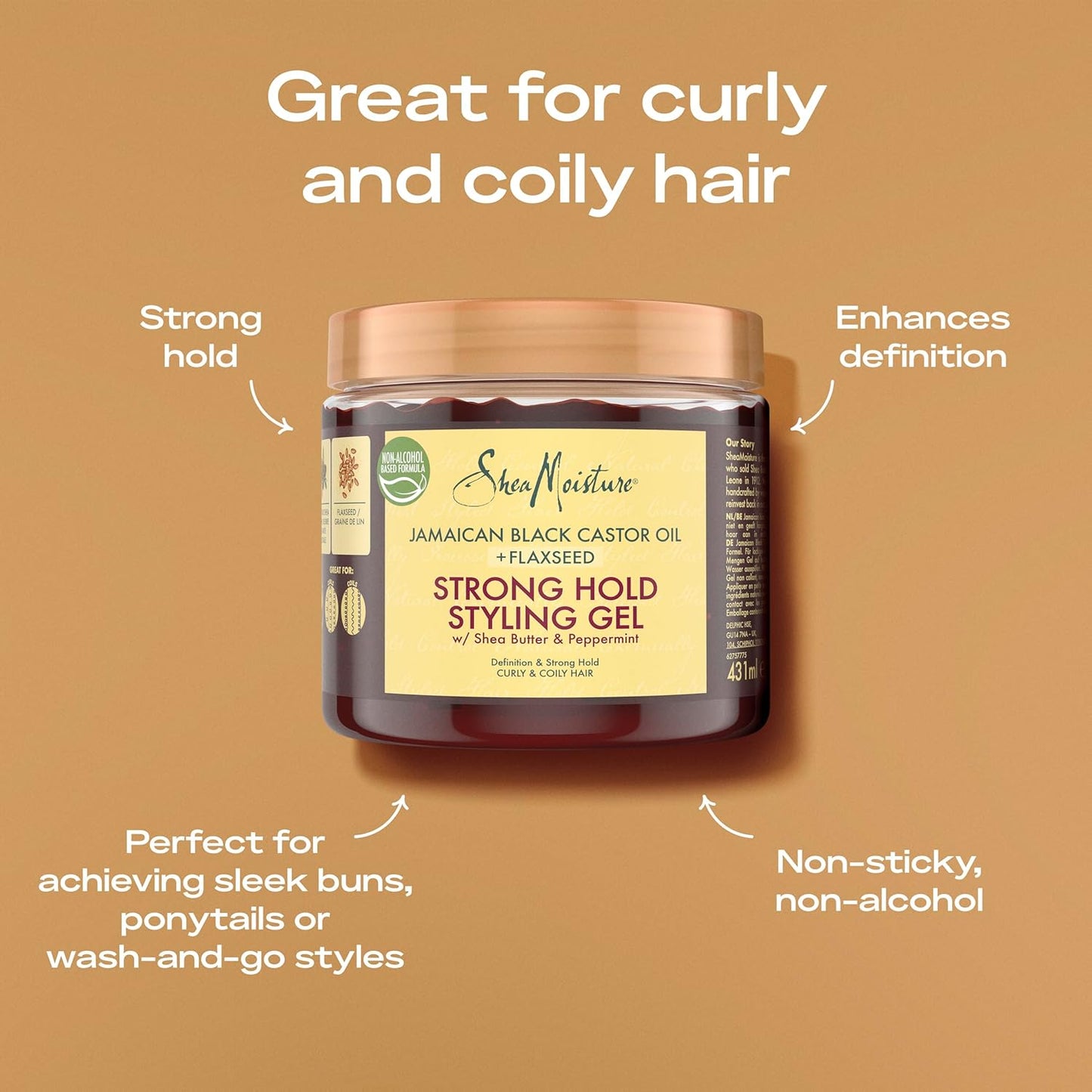 SheaMoisture Jamaican Black Castor Oil Strong Hold Styling Gel 431 ml