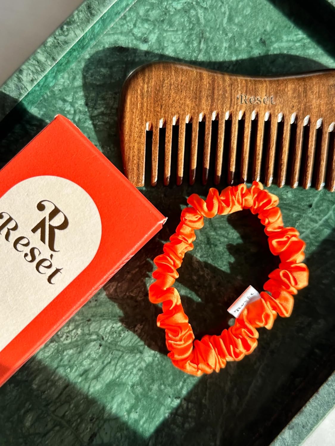 Reset 100% Natural Handmade Sandalwood Wide Tooth Hair Comb | Soft, Eco-Friendly Anti-Static Massage Comb | Wet or Dry Hair Detangler for Men and Women